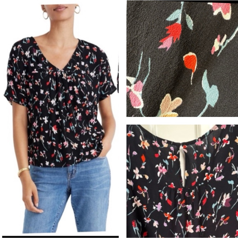 Madewell Drifting Flowers Ryme Top Aj957